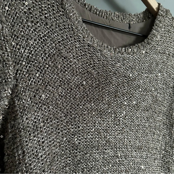 Apt 9 Sequin Asymetrical TAUPE SPARKLE SWEATER NO SIZE TAG - Picture 3 of 9